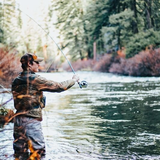 Trout fishing along Oak Creek in Sedona